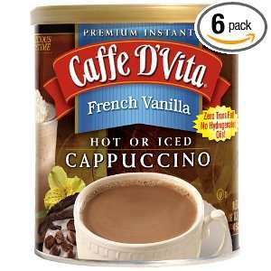 Caffe DVita French Vanilla Cappuccino, 16 Ounce Cans (Pack of 6 