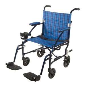 Fly Lite Ultra Lightweight Transport Wheelchair  Color Blue Frame 