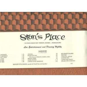    Stans Place Placemat Toronto Ontario Canada 