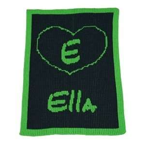  Personalized Single Heart Baby Blanket with Initial Baby