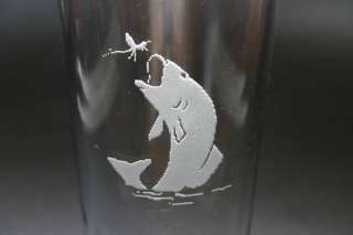 Fishing Engraved Beer Glass Pint Go Fish Etched New  