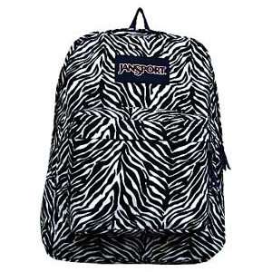  Jansport Superbreak Zebra Backpack   Black Zebra 