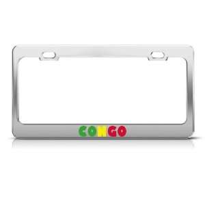 Congo Flag Country Metal license plate frame Tag Holder