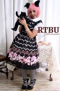 Sweet Lolita Victorian Parasol Bib Jeweled Corset Dress  