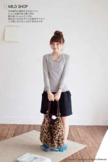   Korean Fashion Style Simple Casual Knit top Blouse Gray NEW HOT  