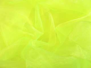 A48 Fluorescent Yellow Crystal Organza Fabric by Meter  