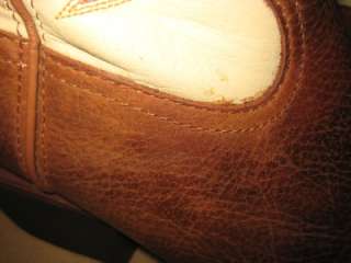 TONY LAMA Rare Tall Rojo Bridle Tan Cream Leather Cowboy Boots Men 7.5 