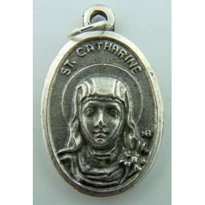  Saint St Catharine Pray Silver Gilded 1 Medal Pendant 