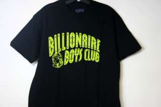 BILLIONAIRE BOYS CLUB T SHIRT ARCH LOGO SZ S 2XL BLACK NEON GREEN BBC 