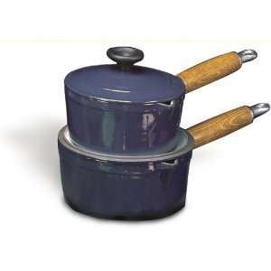  Chasseur 7 7/8 Inch Enamel Cast Iron Sauce Pan With Wooden 