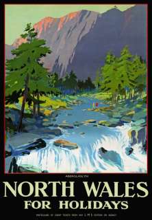   North Wales Aberglaslyn LMS Railway Travel Poster Print A2/A3  