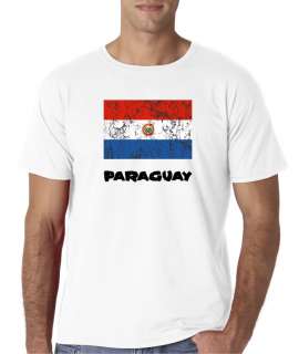 Mens Paraguay Flag Soccer Futbol Grunge T Shirt Tee Copa 2011  