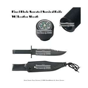   Hunting Survival Knife Bowie With Leather Sheath