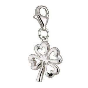   Silver Four Leaf Clover and Lobster Catch   Made in Ireland Jewelry