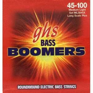 GHS Electric Bass 4 String Boomers Roundwound, 34   36 Scale, .045 
