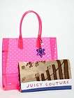 NEW JUICY COUTURE Pink Pool Party Leann Jelly Beach Tote Bag With 