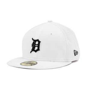  Detroit Tigers 59Fifty MLB White/Black Hat Sports 