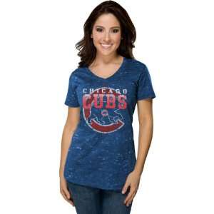  Chicago Cubs Royal Blue Womens Topaz Haze T Shirt by 