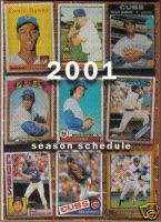 2001 Chicago Cubs Baseball Team Pocket Schedule  