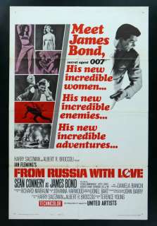 FROM RUSSIA WITH LOVE * JAMES BOND ORIG MOVIE POSTER  