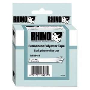  RHINO 3/4 White Easy to Peel Permanent Poly Tape Label 
