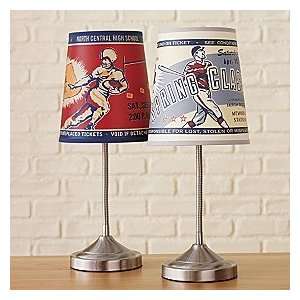  Vintage Bendable Baseball or Train Inspired Kids Lamp   Shade 