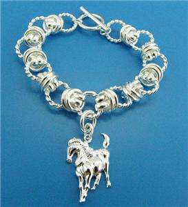 Silver plated horse charm circle bracelet Free P&P  