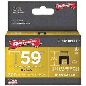  Arrow Fasteners 591189Bl Black T59 Insulated Staples For 