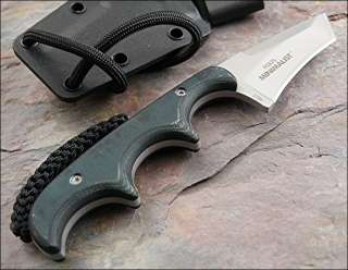   Minimalist Green Black Micarta Scales Tanto Neck Knife NEW 2386