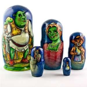  5 pcs/ 6.5  Shrek Russian Nesting Dolls, Matryoshka 