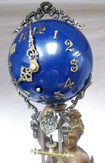 LARGE MYSTERY DIANA COBALT BLUE BALL SWINGING CLOCK    Price 