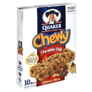 Quaker Chewy Granola Bars Chocolate Chip, 10 Count Box (Pack of 6 