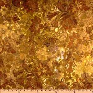  44 Wide Jewels Of India Floral Amber Fabric By The Yard 