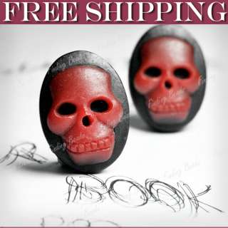 Skull wholesale Resin Cabochon Red Vintage Style Cameo flatback 