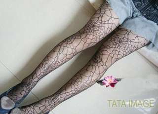 Floral Lace Rose Fishnet Tights Stockings US sz S  