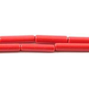  Unique Red Coral Tube Beads Strand 15 15x4mm Patio, Lawn 