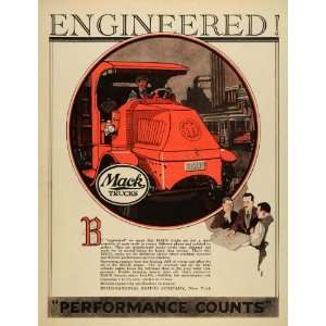  1919 Ad International Motor Co NY Red Vintage Mack Truck 