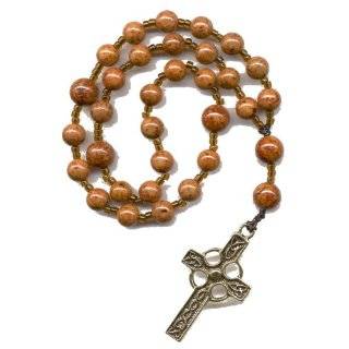 Anglican Prayer Beads, Rosary   Brown Fossil Beads