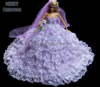 Handmade Dresses Fashion Party Clothes For Barbie Doll J301  