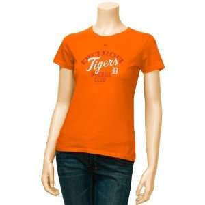   Detroit Tigers Ladies Orange Club Sunburst T shirt
