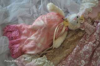 Pink Saphire~French Lace Dress, Teddy Bear & Hat Set 4 HIMSTEDT Doll 