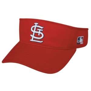   ADULT St. Louis CARDINALS Home RED VISOR Adjustable Velcro TWILL New