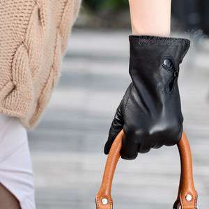 New WARMEN Womens GENUINE Lambskin KID leather winter warm gloves 