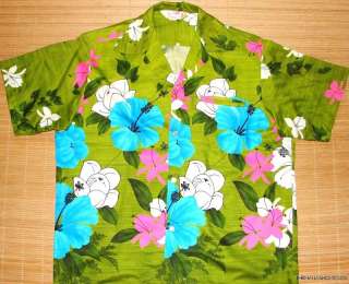 Vintage 60s  Tribal Rockabilly Hawaiian Shirt L  