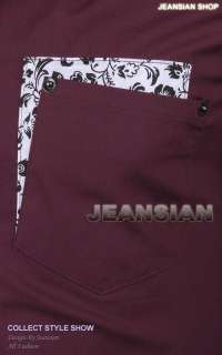 3mu Mens Designer Dress Shirts Tops Casual Slim Flower 8 Colors XS S M 