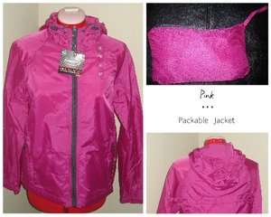 Pink Windbreaker Jacket water repellent light hooded waterproof 