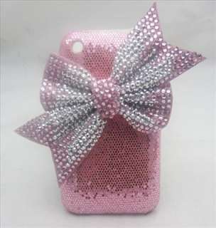 Bling Crystal bow hard back case cover for iphone 3 3G 3GS  