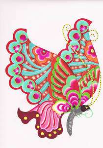 Handmade Chinese Paper Cuts    Butterfly (Large Piece)  