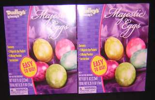 TWO (2) MAJESTIC EGGS; EASTER DYE COLOR DECORATING KIT  