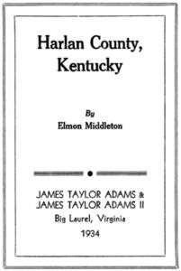 History of Harlan County Kentucky KY  